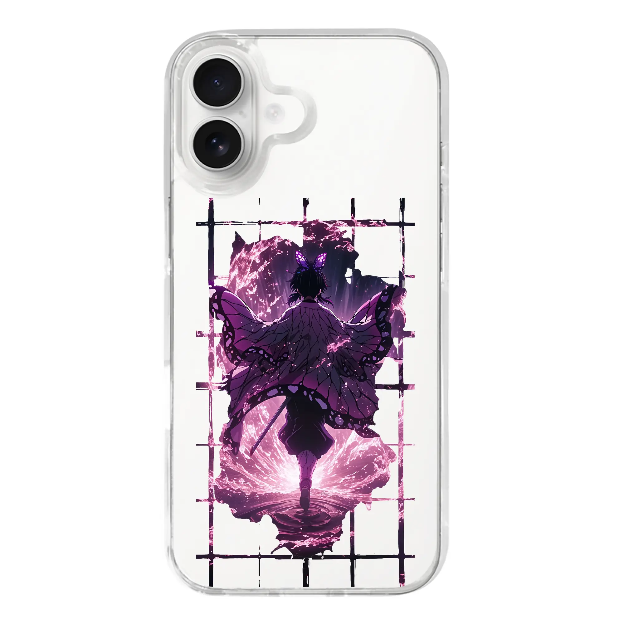 鬼滅の刃 グッズ,胡蝶 しのぶ - iPhone 17シリーズ 透明スマホケース – 薄型・耐衝撃・精密フィット保護カバー